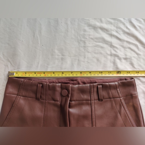 NWT Dynamite Utility Faux Leather Straight Leg Pants in brown french roast - Picture 11 of 12